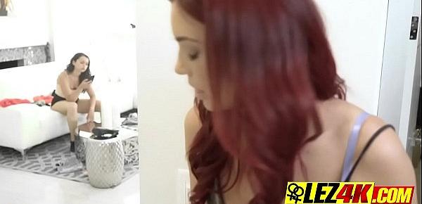  Horny red head is having oral sex with her hot lesbian neighbour.
